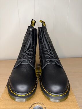 Dr. Martens 1460 Combat Boots Black Leather Slip Resistant Women’s